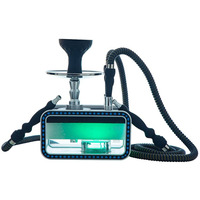 Vente en gros en usine LED Shisha Set pour narguilé en forme de carré acrylique Double Enjoyme