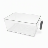 Boîtes de rangement multifonctionnelles modernes et transparentes pour congélateur et garde-manger, avec poignée intégrée, en plastique sans BPA