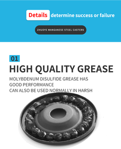 Prix d'usine ISO Roues pivotantes noires de 4 pouces Roues de chariot en PU Roues pivotantes à trou de boulon - Product Image 5