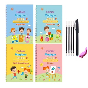 Cuaderno de práctica de caligrafía reutilizable para niños, plantilla de práctica de caligrafía francesa <span class=keywords><strong>Montessori</strong></span> Sank Groove, cuaderno de práctica con bolígrafo mágico - Product Image 1