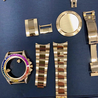 Montre mécanique de sport de plongée pour homme, luxe, 40 mm, plaqué or rose, lunette sertie de moissanite, cadran noir incrusté de diamants