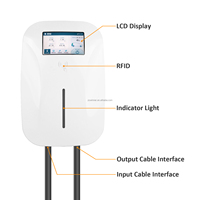 Nuevo Cargador de Vehículos Eléctricos de Pared Tipo 2, 7KW 32A, Clasificación IP67, Pantalla Digital LED, Carga Programada, Estándar Europeo