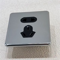 Interrupteurs muraux modernes en acier inoxydable à double pôle, 2 gangs, commande tactile, finition miroir, IP26, 10A 250V, panneau de prise