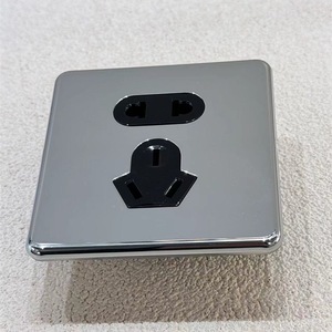 Modern Stainless Steel Wall Switches 2-Gang Touch Control Mirror Finish IP20 16A 230V EU Plug <b>Socket</b> Panel - Product Image 4