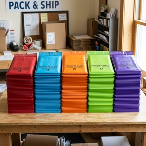 ถุงเมลเลอร์ PE แบบกำหนดเองขายส่ง สีชมพูเงา ถุงพลาสติกกันน้ำสำหรับส่งพัสดุทางไปรษณีย์ เหมาะสำหรับธุรกิจขนาดเล็ก - Product Image 1