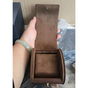 Custom Velvet Luxury Portable Watch <b>Storage</b> <b>Box</b> with Embossed Design-Single Watch Roll Case for Gift - Product Image 3