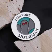 Benutzer definierte rote Augen Horror Mothman Emaille Pins Tiers chmuck Revers Abzeichen UV Schwarz Nickel für Abschluss Weihnachts geschenk für Freunde