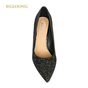 Elegantes tacones <span class=keywords><strong>de</strong></span> boda negros, diamantes <span class=keywords><strong>de</strong></span> imitación brillantes, <span class=keywords><strong>zapatos</strong></span> <span class=keywords><strong>de</strong></span> fiesta suaves acolchados para mujeres para cumpleaños, vacaciones, celebraciones, Verano - Product Image 2