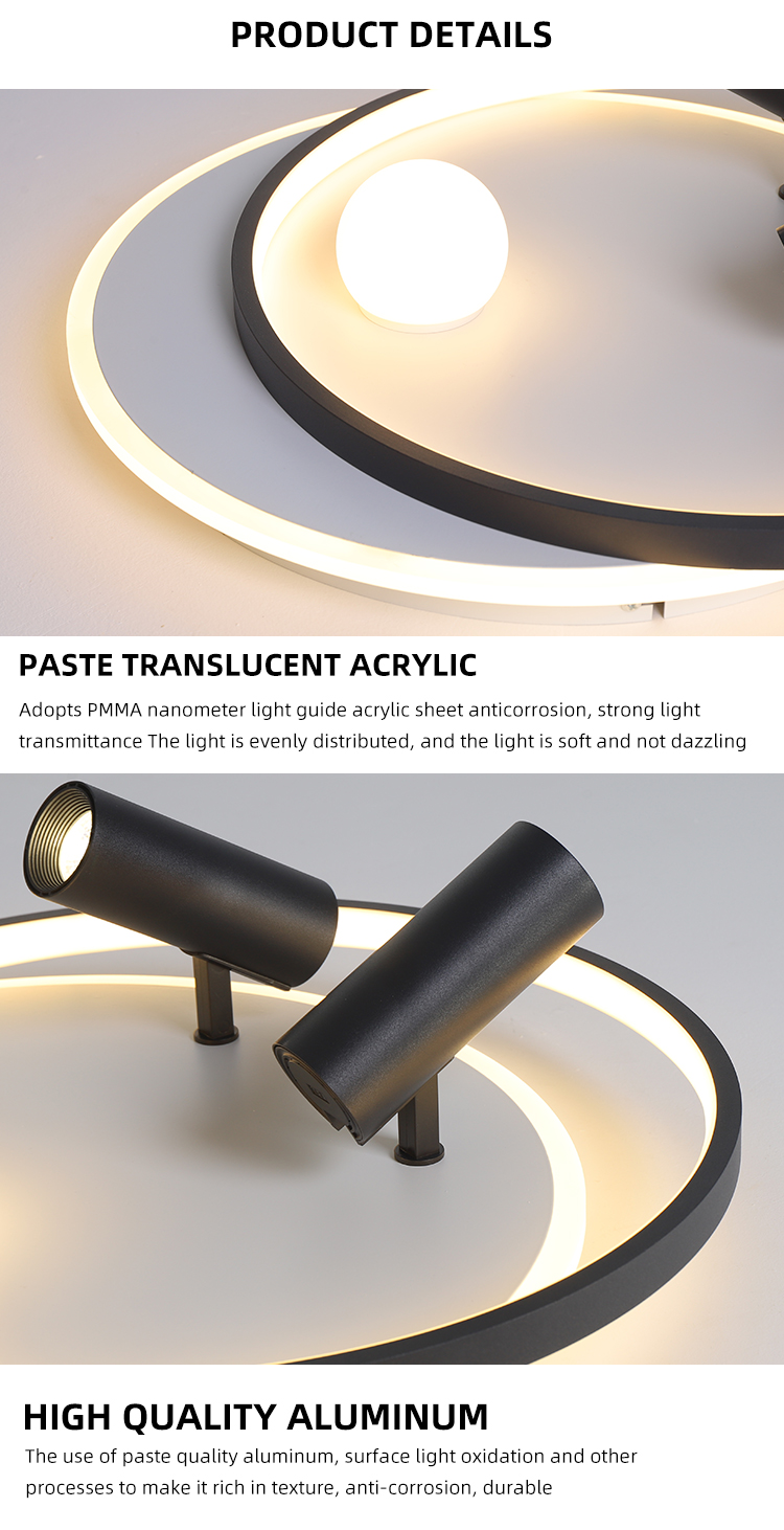 High Quality New Design Interior Modern Ceiling Mounted Spot Light Iron Acrylic Home Hotel Led Ceiling Light