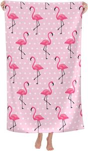 Toalla de playa de flamenco rosa de microfibra para exteriores Toalla de baño a prueba de arena de secado rápido Regalos Toalla de playa hawaiana divertida para mujeres - Product Image 4