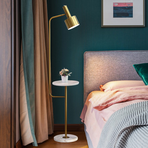 Bắc Âu sáng tạo đá cẩm thạch/Kim loại bảng sàn ánh sáng vàng E27 LED Dimmable tiêu chuẩn đèn thuận tiện thiết kế dọc điều chỉnh khách sạn - Product Image 5