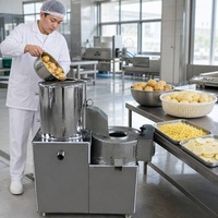 Automatische aardappel schil-, was- en snijmachine 3-in-1 groentesnijder voor frieten, chips, zoete aardappel en taro-wortel