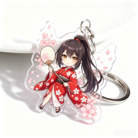 Porte-clés en acrylique personnalisé sur le thème de l'anime, différents styles d'accessoires de porte-clés en option