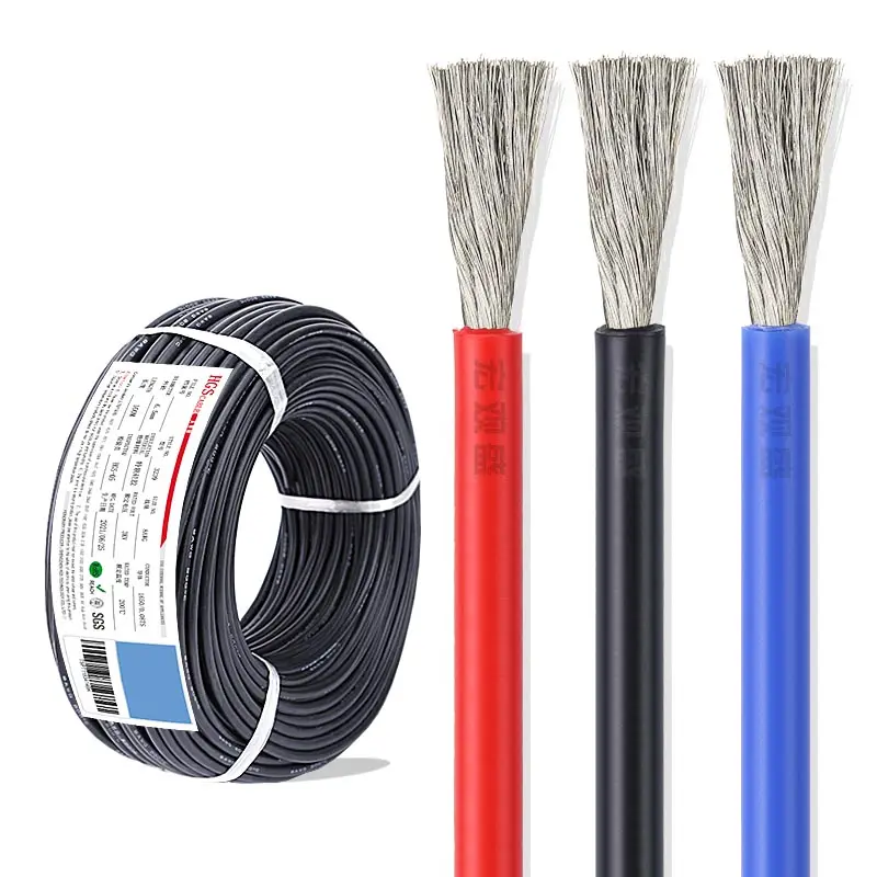 Linh hoạt mềm Silicone Cáp 3239 10/12/14 AWG pin lithium dòng điện 3kv 200 độ cho cáp năng lượng mặt trời