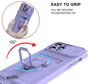 Étui de téléphone portefeuille violet avec support magnétique pour iPhone, coque de protection en TPU et PC, porte-cartes - Product Image 3