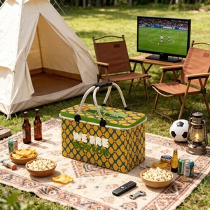 Coupe du Monde <span class=keywords><strong>FIFA</strong></span> 2026 Boston : Glacière Pliable Rétro Géométrique Portable pour la Maison, le Bureau, les Pique-niques et les Événements Sportifs – Produit Officiel sous Licence - Product Image 3