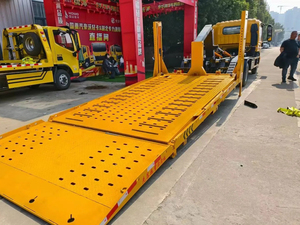 Nouvelle remorque à <span class=keywords><strong>plateau</strong></span> plat à deux niveaux entièrement équipée, manuelle, diesel, JAC, avec bras de remorquage arrière, camion de remorquage, dépanneuse, transporteur de voitures - Product Image 3