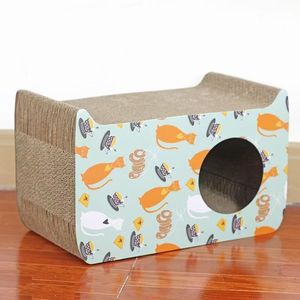 Cat Head Shaped Scratching Board Cartoon <b>Pattern</b> Single Hole Corrugated <b>Paper</b> Cat Toy Durable Scratch Resistant - Product Image 2