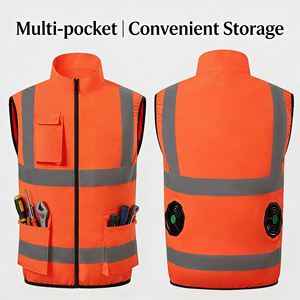 <span class=keywords><strong>Chaleco</strong></span> Reflectante de Alta Visibilidad y Seguridad con Dos Ventiladores de Enfriamiento, <span class=keywords><strong>Chaleco</strong></span> de Trabajo con Aire Acondicionado y Alimentación USB para Construcción - Product Image 5