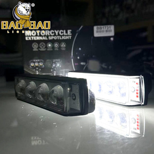 BAOBAO BB1813 Mini système de conduite Polic lumière rouge bleu <span class=keywords><strong>blanc</strong></span> jaune Flash moto lumières aluminium plastique 2 yeux forme de hibou - Product Image 4