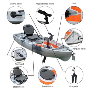 Kayak à pédales à propulsion par aileron Viking pour une personne, siège sur le dessus, en plastique HDPE, pour la pêche en eaux océaniques, les lacs, les rivières, les excursions, <span class=keywords><strong>PC</strong></span> - Product Image 4