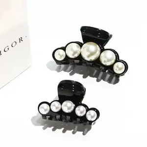 Korean Fashion Design Bowknot Cute Temperament Lady Pearl Hair Clip Bill  Clip Girl Hair Accessories 