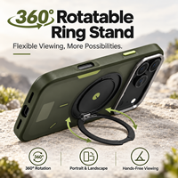 Étui de téléphone robuste pour iPhone 18 Pro avec protection pliable à 360° °   Support de téléphone avec pare-chocs de protection et cadre métallique pour appareil photo
