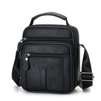 Sac à bandoulière en PU durable avec plusieurs compartiments pour garder les essentiels bien organisés, excellente idée de cadeau pour papa ou mari B0022