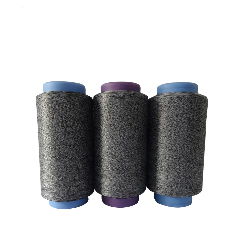 70D heather grey nylon polyester melange yarn AB yarn for knitting
