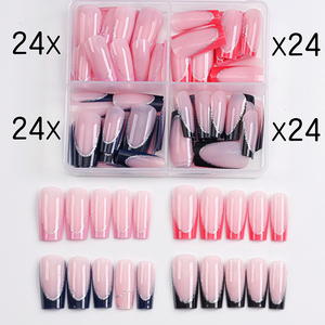 96 <span class=keywords><strong>Uñas</strong></span> Postizas Acrílicas Francesas por Caja, 4 Compartimentos, Rosa, Rojo, <span class=keywords><strong>Azul</strong></span>, Negro, Cuadradas, <span class=keywords><strong>Uñas</strong></span> Artificiales de Gel Suave, <span class=keywords><strong>Uñas</strong></span> Postizas <span class=keywords><strong>Cortas</strong></span> - Product Image 4