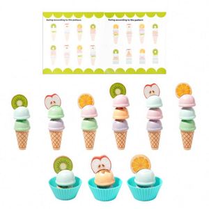 Carrito de Helados de Madera para Niños, Juguete de Simulación de Cocina <span class=keywords><strong>con</strong></span> Helados, Cuchara y Menú - Product Image 3