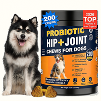 Glucosamine HCl MSM Chondroïtine Probiotique pour Chiens : Soulagement Intestinal et Articulaire, Complément pour la Santé de la Microflore Intestinale