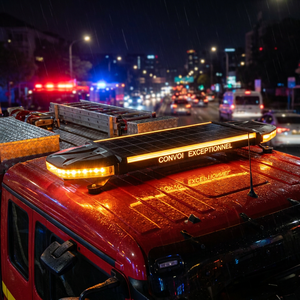 Barra Luminosa LED Ambra Lampeggiante da 900mm a Energia Solare, Omologata ECE R10, Faro di Emergenza per Ambulanze, Camion dei Pompieri e Veicoli di Soccorso - Product Image 5
