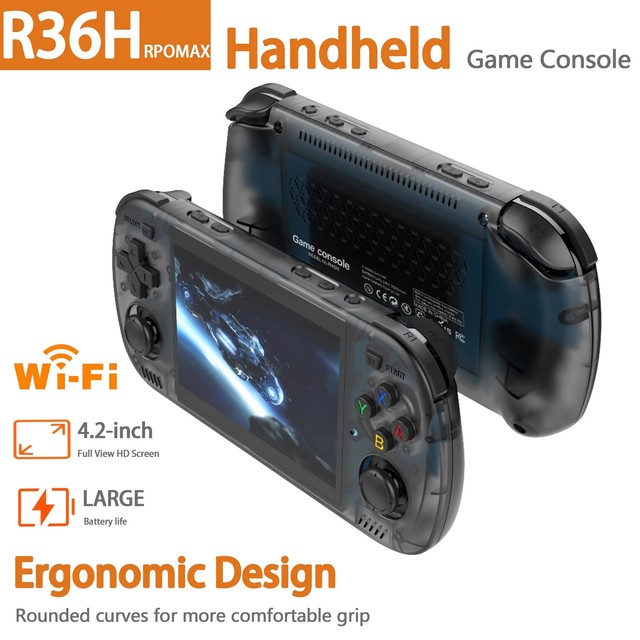 NKIWI 2025 New Design R36H Pro Max 64g/128g Retro Handheld Console Video Game System Portable