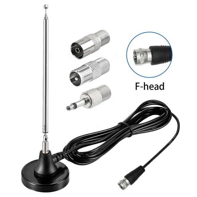DAB FM Antennas High Gains 75ohm FM Telescopic Antennas with 3 Adapter Indoor FM Radio Antennas for Home Stereo Receiver
