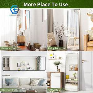 <span class=keywords><strong>Specchio</strong></span> da Terra Rettangolare Grande Personalizzato in Oro, <span class=keywords><strong>Infrangibile</strong></span>, a Figura Intera per Parete o Pavimento - Product Image 6