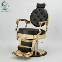 Chaise de barbier rétro inclinable pour hommes, coiffeur, coiffeur, prix de gros et or Jincheng, ensemble 1 noir moderne de haute qualité