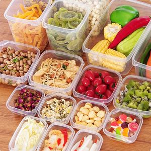 キッチンオフィス食品グレード気密電子レンジ対応17個/1セットプラスチック食品保存容器蓋付き冷凍庫オーガナイザー - Product Image 3