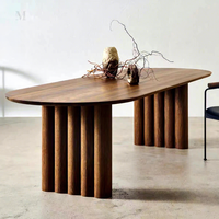 Table et chaises de salle à manger en bois massif nordique, design moderne créatif et simple, forme ovale, meubles de salle à manger pour la maison