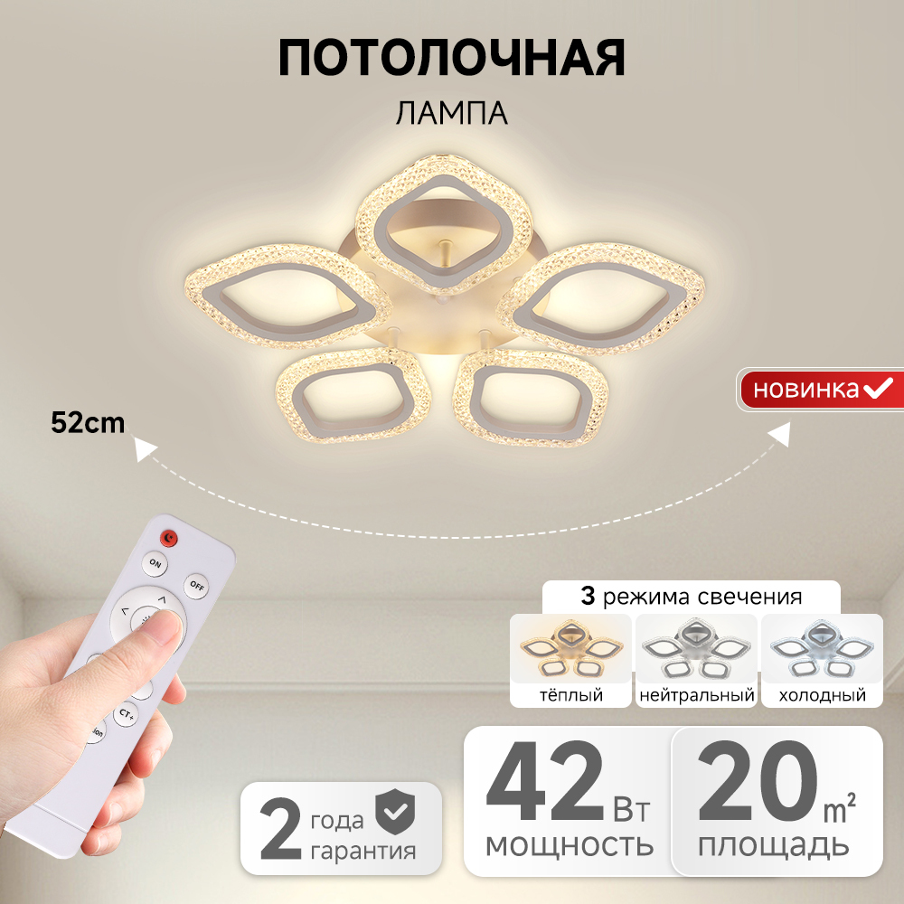 Modern Design Home Living Room Corridor Decorative Ceiling Lamp Surface Mount Smart Remote Control 42W Led Ceiling Light