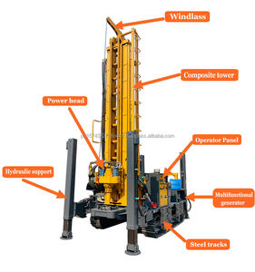 Plataforma de Perforación de Pozos de Agua Montada sobre Orugas UY300 de 300 m, Totalmente Hidráulica, Impulsada por Diésel, Motor, Caja de Cambios, Bomba de Motor, Alto Rendimiento - Product Image 5