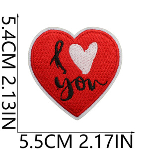 New Arrival Love Valentine's Day Patch XOXO Bow Love You <strong>Iron</strong> on Embroidered <strong>Red</strong> <strong>Heart</strong> Patch for Hat Hoodies Decoration