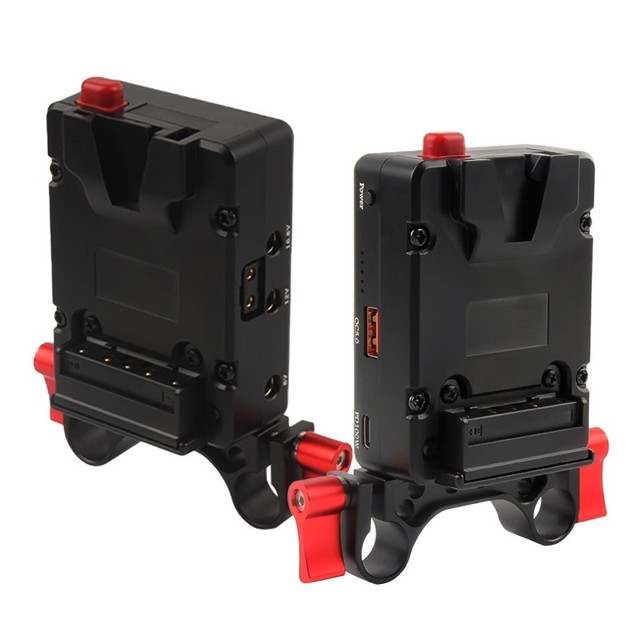 V-mount Battery Buckle Hanging Plate 15mm Pipe Clamp Power Supply Suitable for Sony NP-FZ100 Dummy Battery Box A7C A7R3