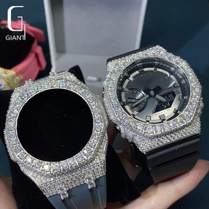 Boîtier de montre en moissanite Iced Out, <span class=keywords><strong>lunette</strong></span> DW6900, cadran diamanté, pièce de montre en argent sterling 925, moissanite VVS, passe le testeur de diamant - Product Image 6