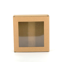 Boîte d'expédition personnalisée en carton ondulé avec impression sur papier kraft, logo et fenêtre PVC, sur mesure