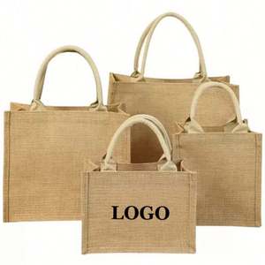 Bolsas de Yute Ecológicas Grandes Personalizadas al por Mayor, Bolsas de Compras de Yute y Lino, Bolsas de Arpillera para Bodas y Turismo - Product Image 1