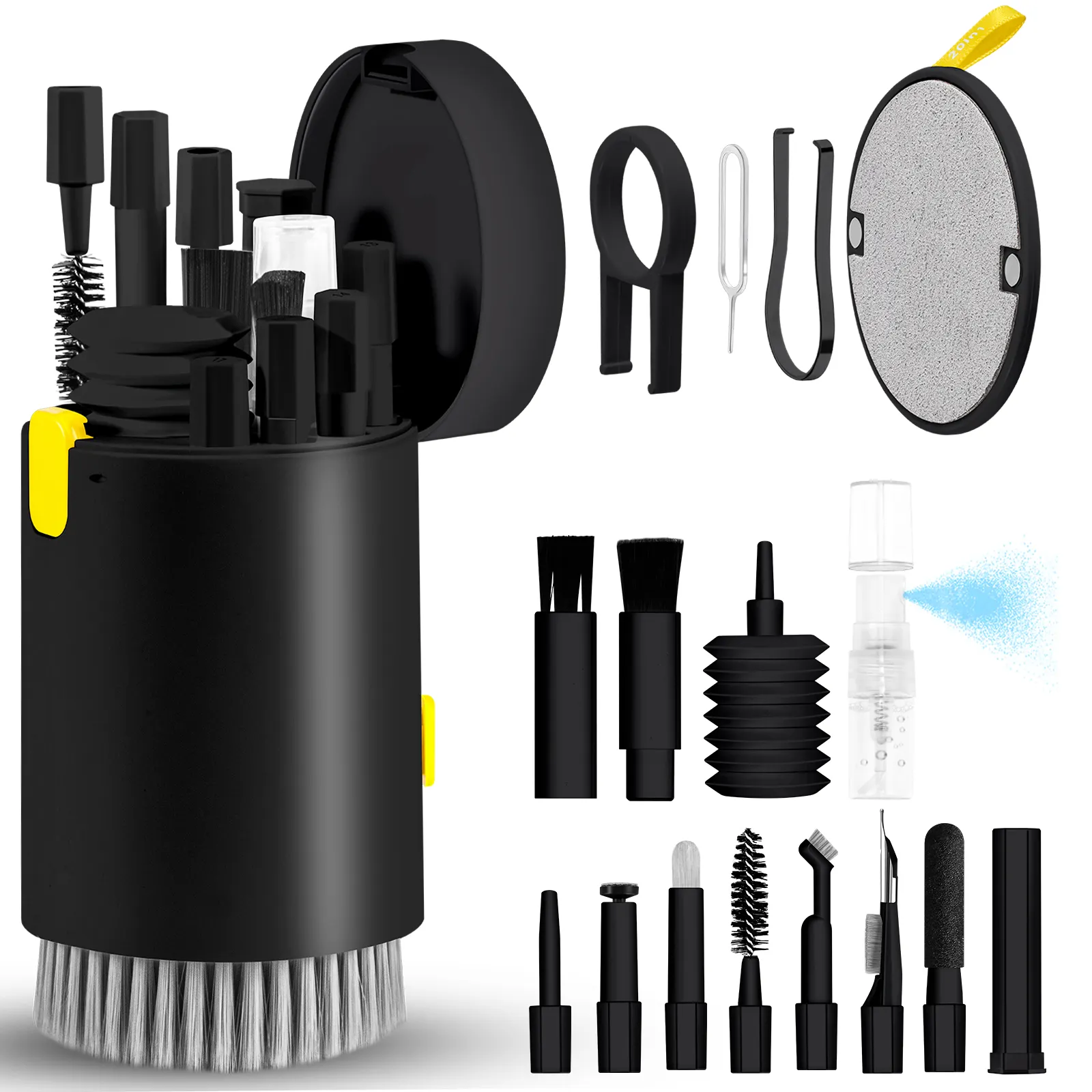 Portable Camera Lens Cleaning Kit 20 in 1 Multifunctional Phone Keyboard Device Cleaning Brush Kit
