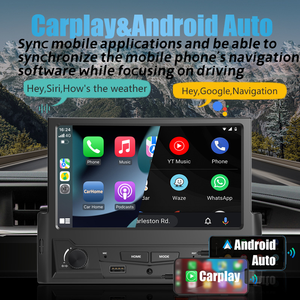 Reproductor de DVD para coche universal, Radio con pantalla retráctil, 1 Din, Android, <span class=keywords><strong>MP5</strong></span>, estéreo, BT/GPS/WIFI, Carplay, 7 pulgadas - Product Image 6