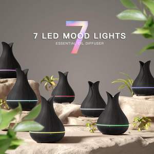 Humificador ultrasónico de aceites esenciales de 400 ml, diseño de florero con acabado de madera, difusor inteligente de vapor frío para el hogar, ¡en oferta! - Product Image 2