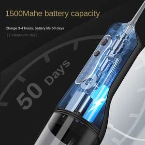 Flosser de agua eléctrico portátil Limpieza de dientes Múltiples boquillas y modos Lavado Ortodoncia Cuidado dental Irrigador bucal - Product Image 5